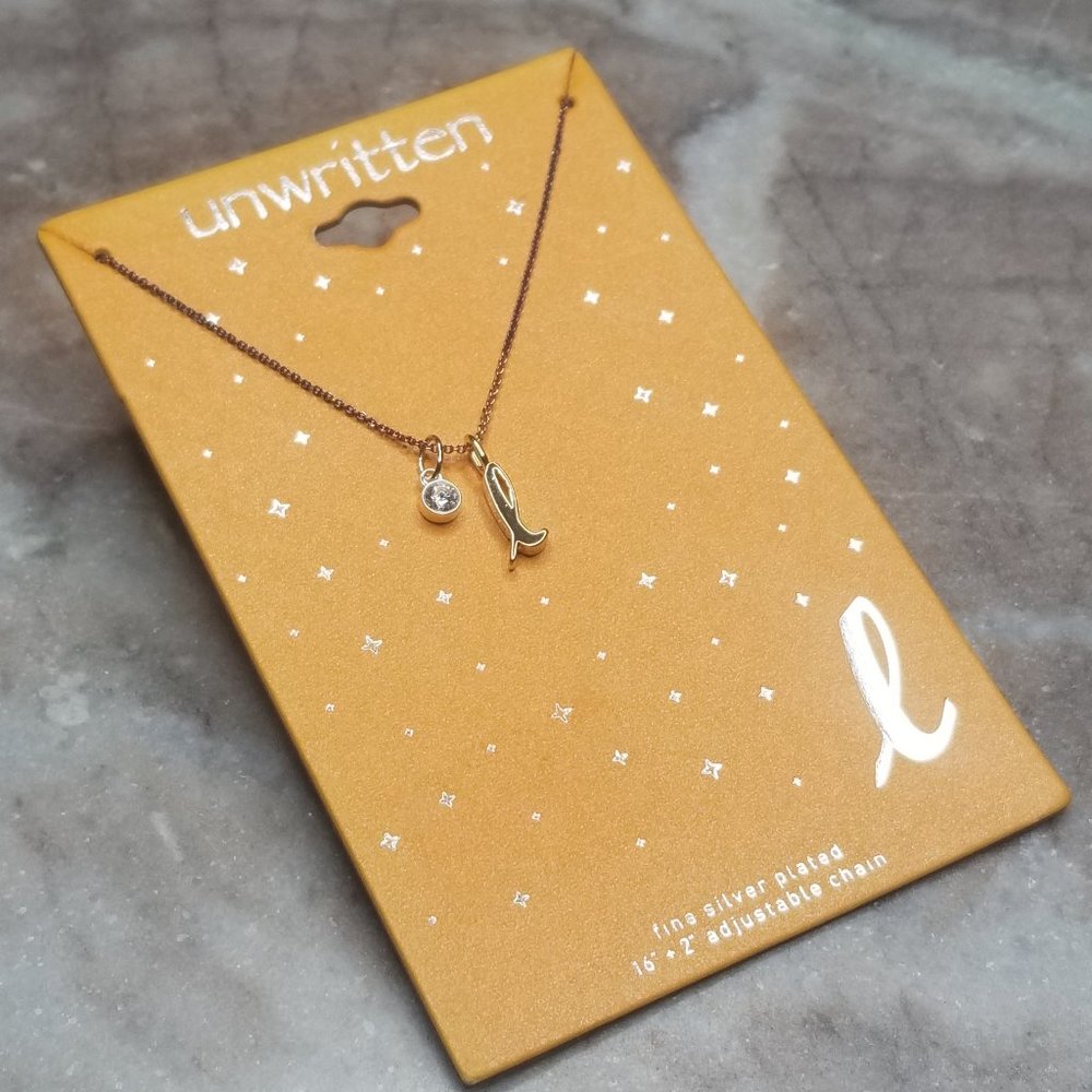 Unwritten Initial Cubic Zirconia Whale Pendant Necklace